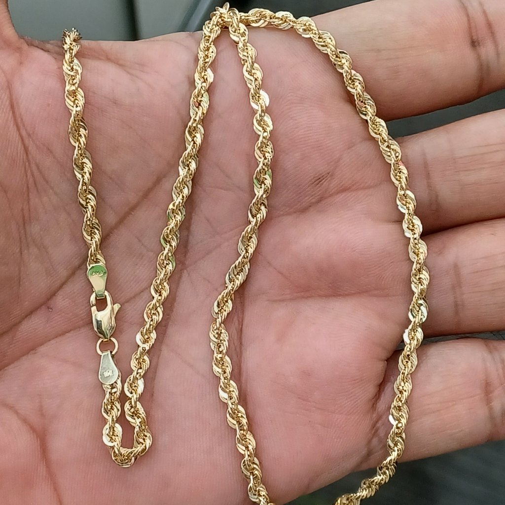 10kt Real Gold Rope Chain 18 Inches 679$